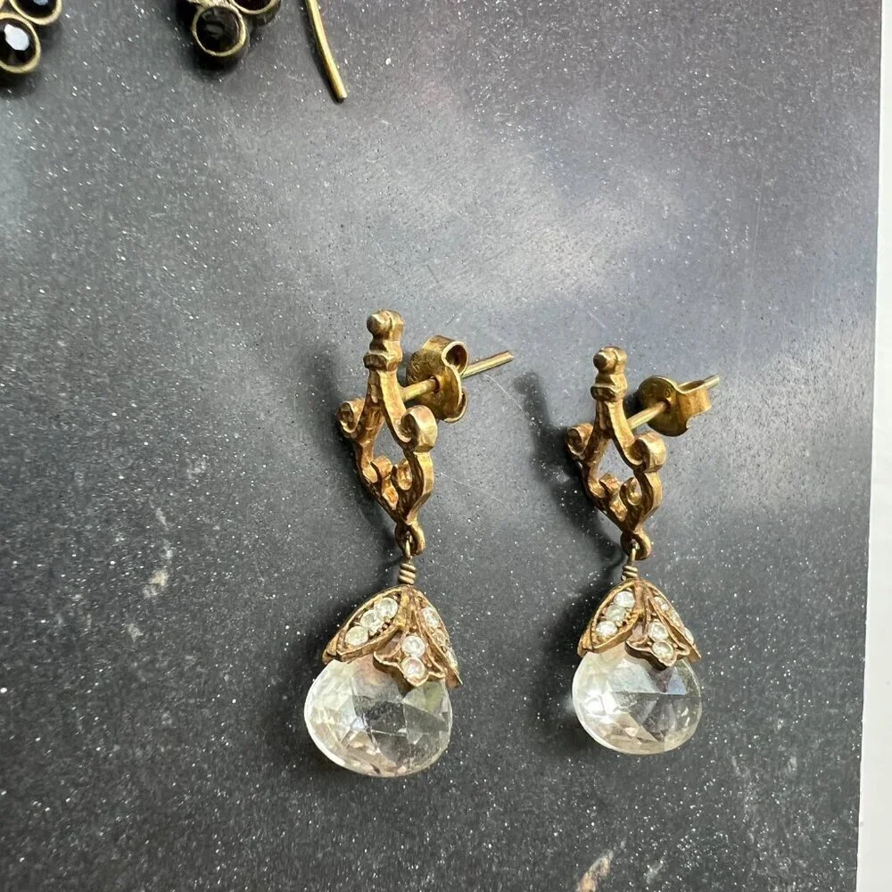 Vintage Earring Lot - Etruscan Crystal 90s - Picture 6 of 7